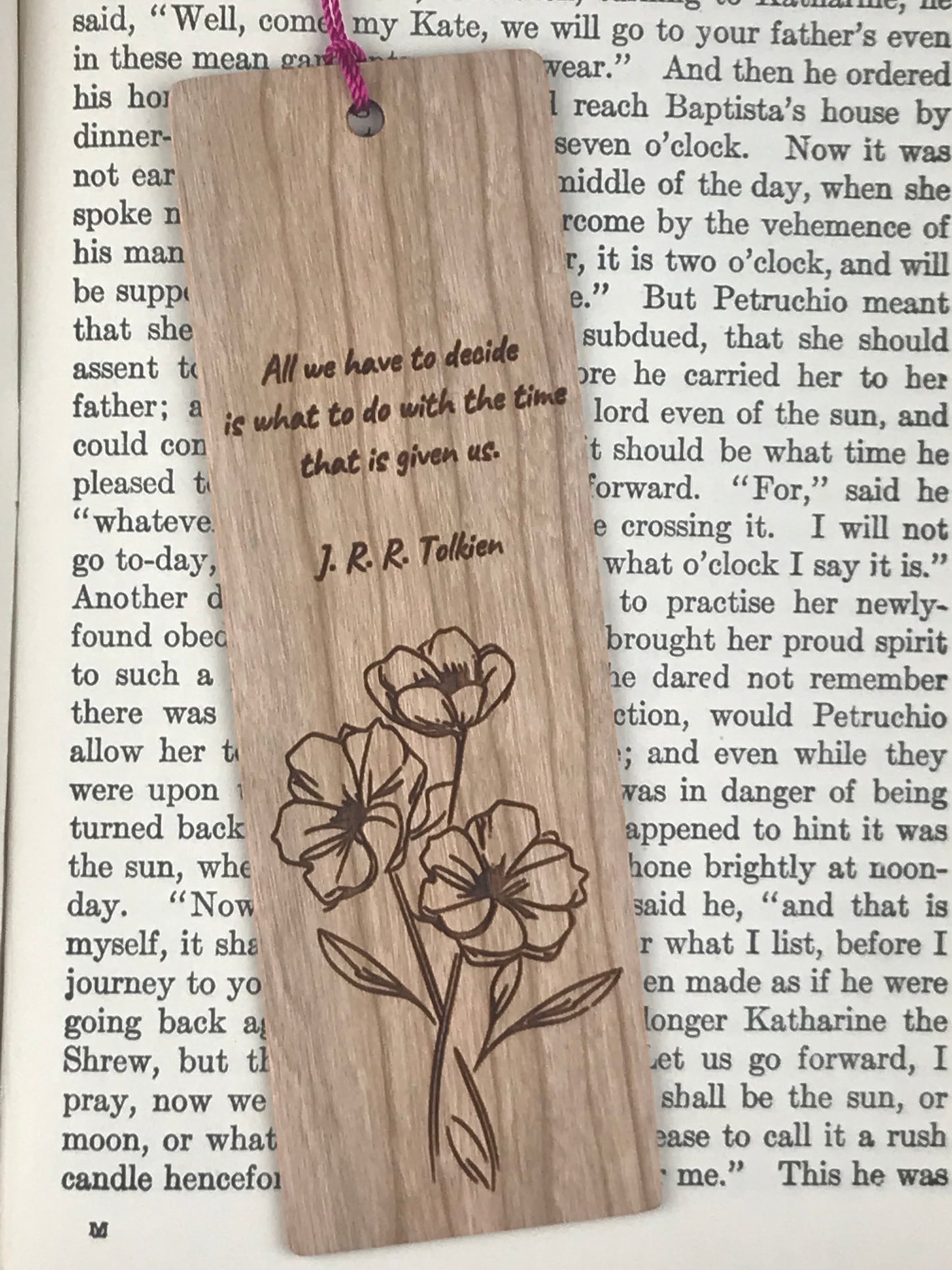 J.R.R. Tolkien Wooden Bookmark