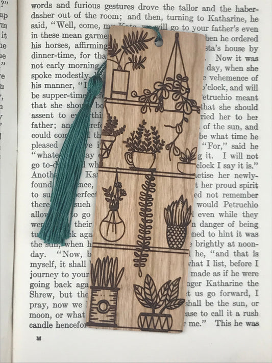 House Plant Wooden Bookmark