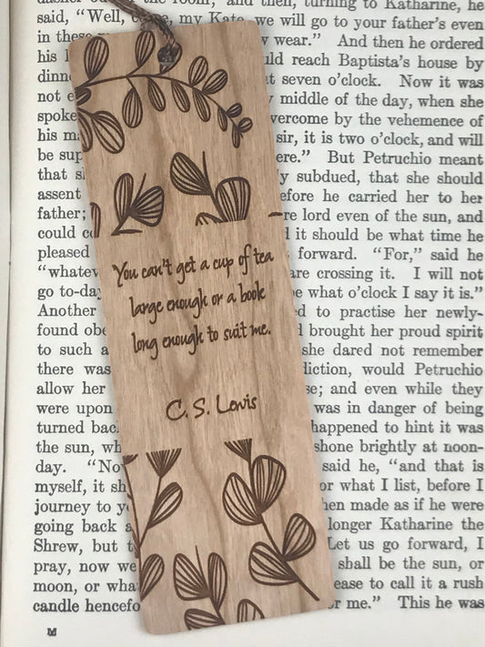 C.S. Lewis - Floral Wooden Bookmark
