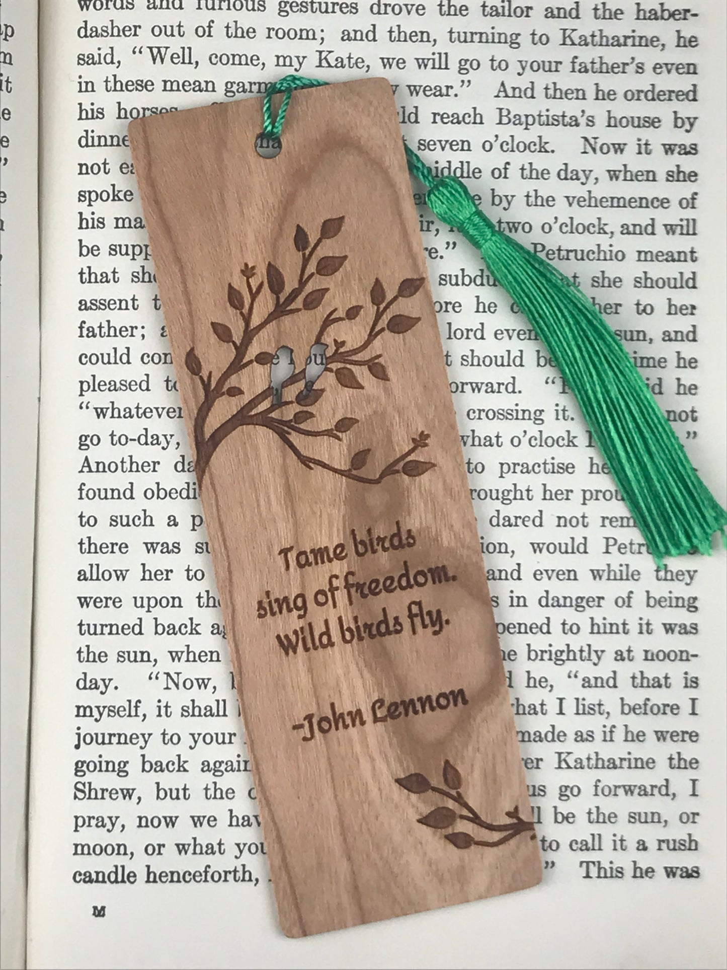 John Lennon Wooden Bookmark