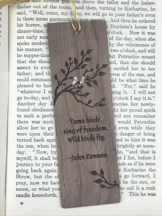 John Lennon Wooden Bookmark