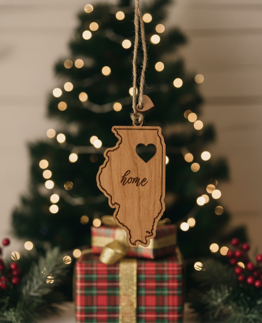 Home State Heart Ornament (Illinois Edition)