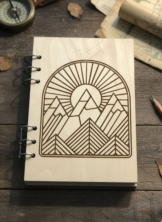 Mountain View | Refillable Wooden Journal