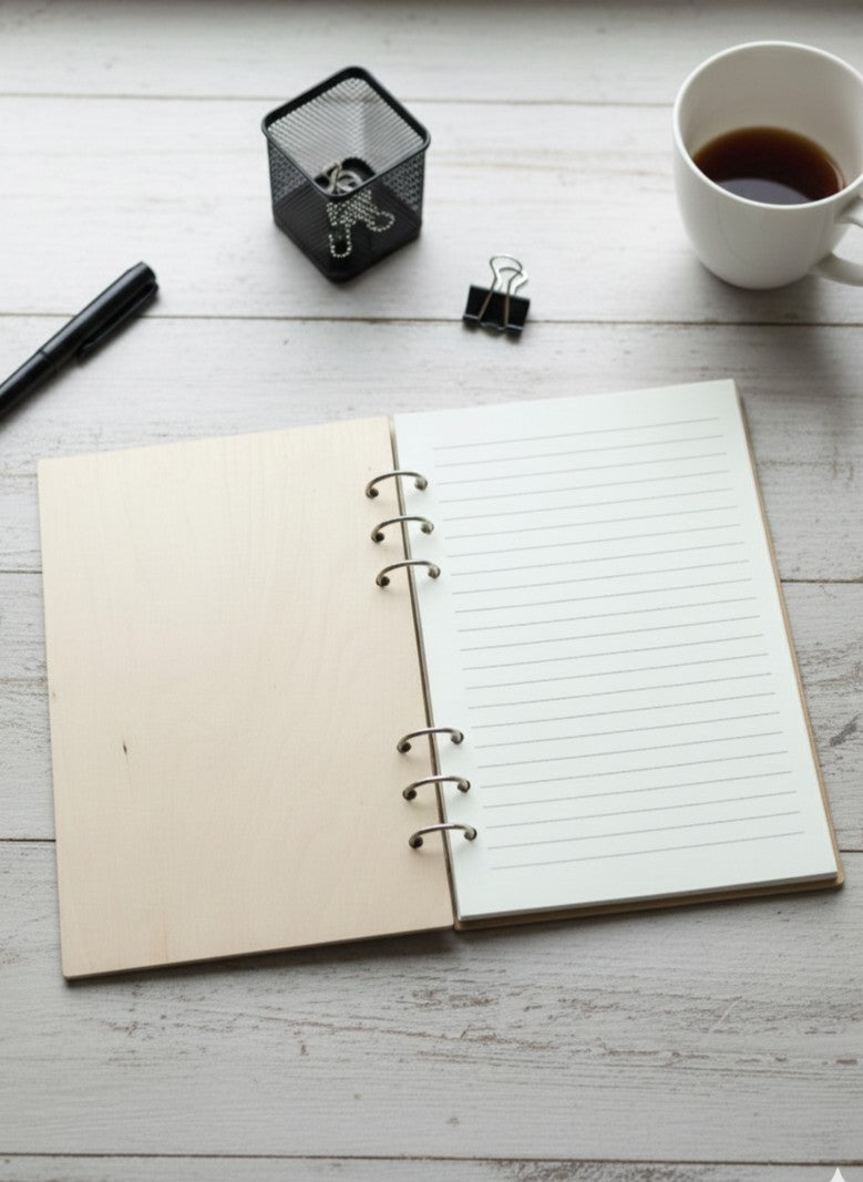 Growth Lives Between The Lines | Refillable Wooden Journal