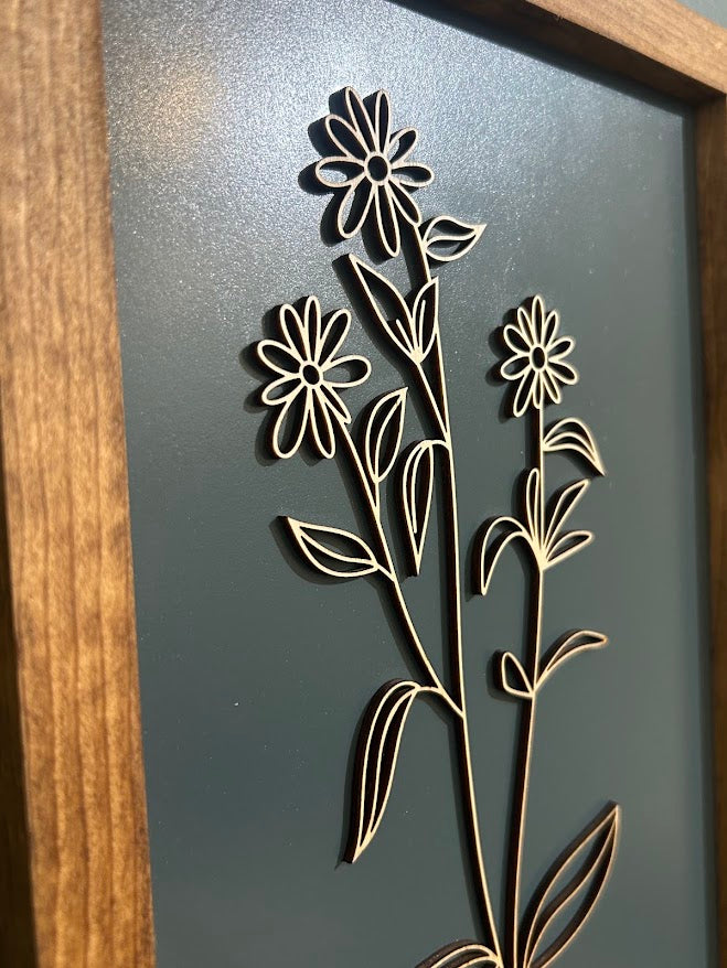Layered Botanical Wall Art | Blue