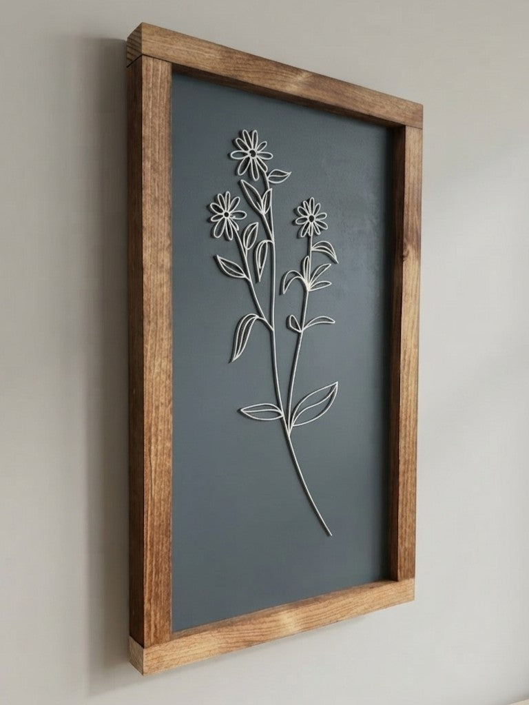 Layered Botanical Wall Art | Blue